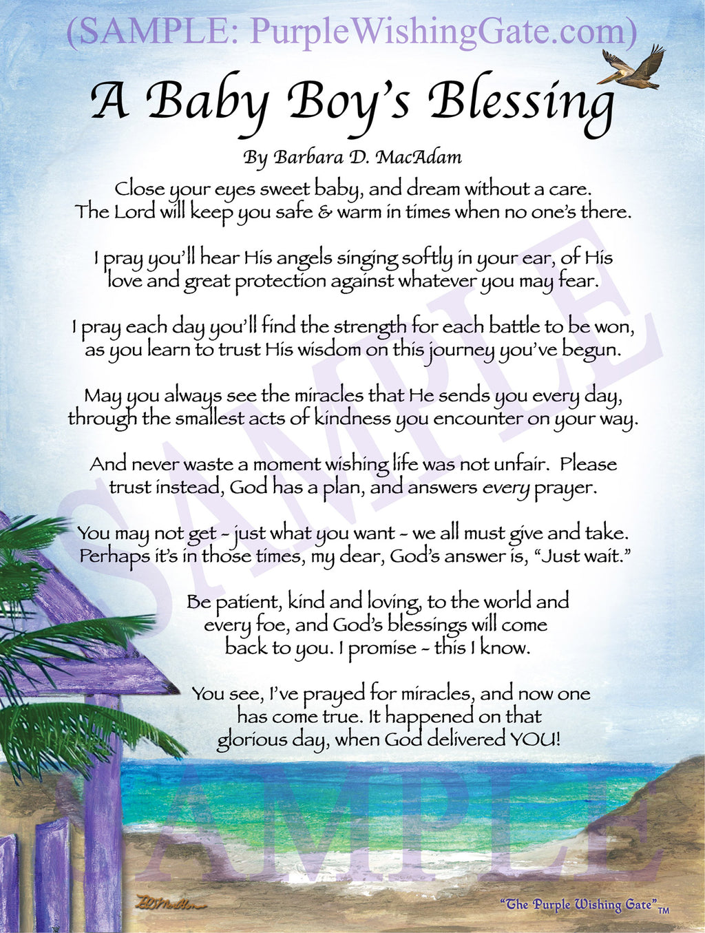 A Baby Boy's Blessing - Baby Gift - PurpleWishingGate.com