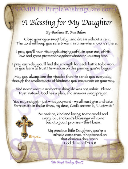A Blessing for My Daughter (baby) - Baby Gift - PurpleWishingGate.com
