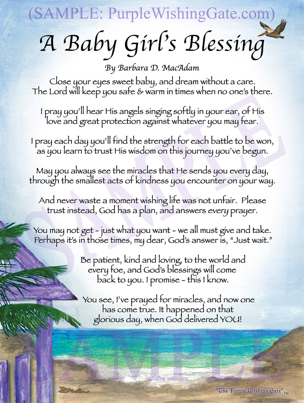 A Baby Girl's Blessing - Baby Gift - PurpleWishingGate.com