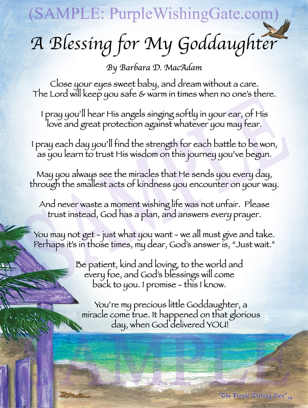 A Blessing for My Goddaughter (baby) - Baby Gift - PurpleWishingGate.com