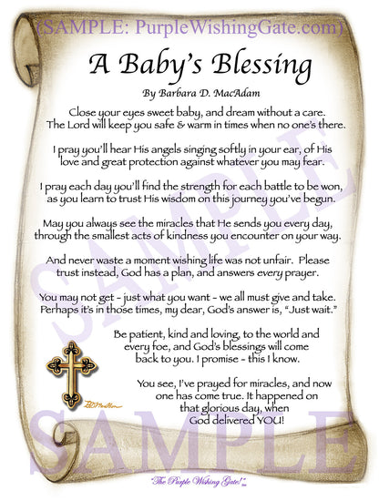 A Baby's Blessing - Baby Gift - PurpleWishingGate.com