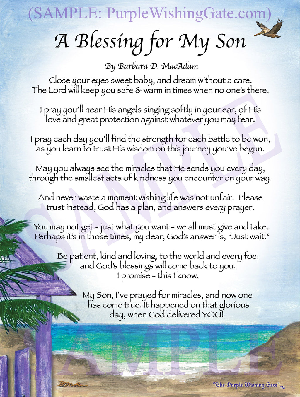 A Blessing for My Son (baby) - Baby Gift - PurpleWishingGate.com