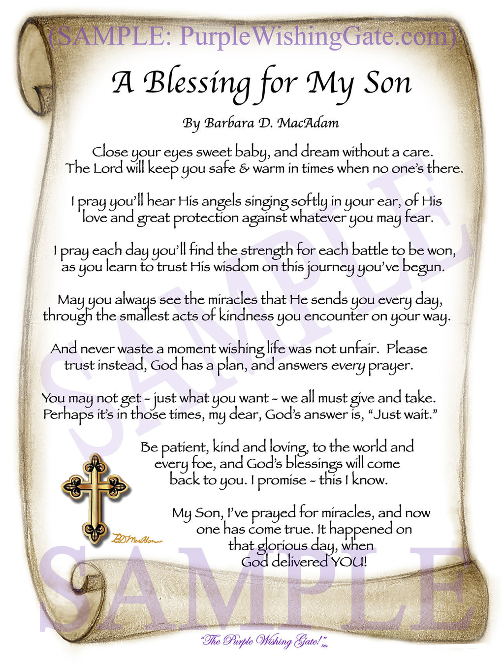 A Blessing for My Son (baby) - Baby Gift - PurpleWishingGate.com