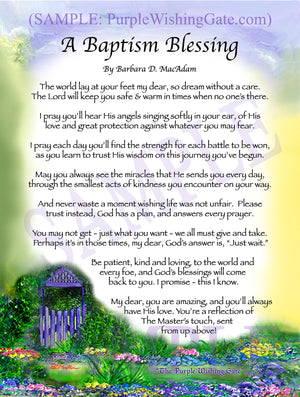 A Baptism Blessing - Baptism Gift - PurpleWishingGate.com