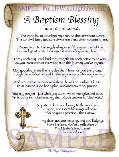 A Baptism Blessing - Baptism Gift - PurpleWishingGate.com
