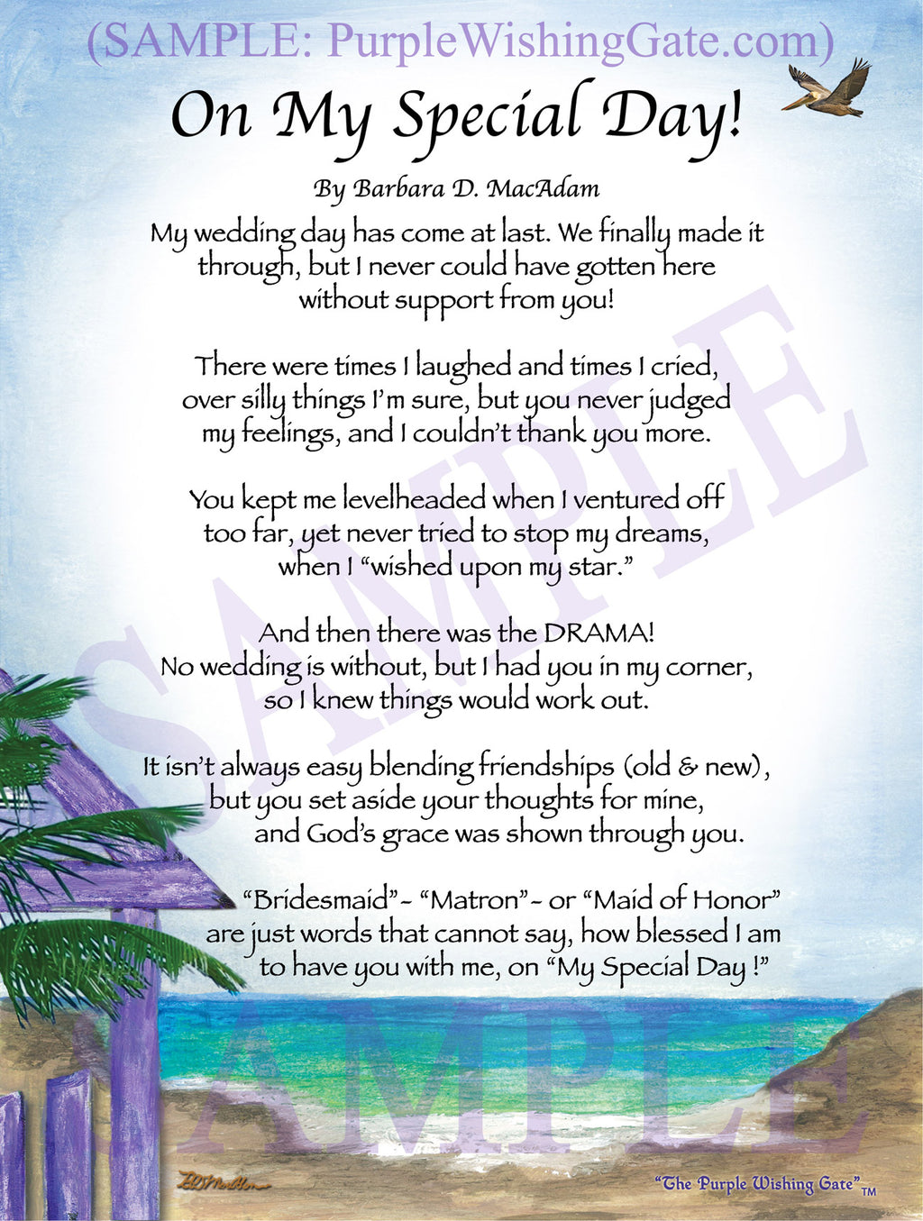 On My Special Day! (bridal party gift) - Wedding Gift - PurpleWishingGate.com