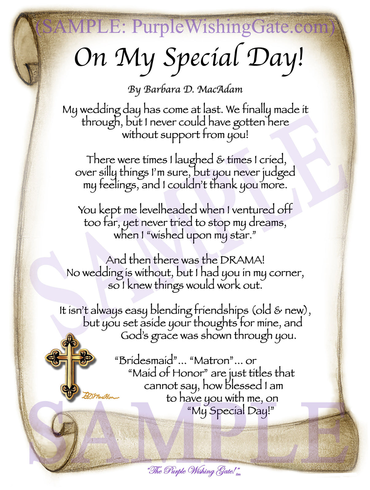 On My Special Day! (bridal party gift) - Wedding Gift - PurpleWishingGate.com