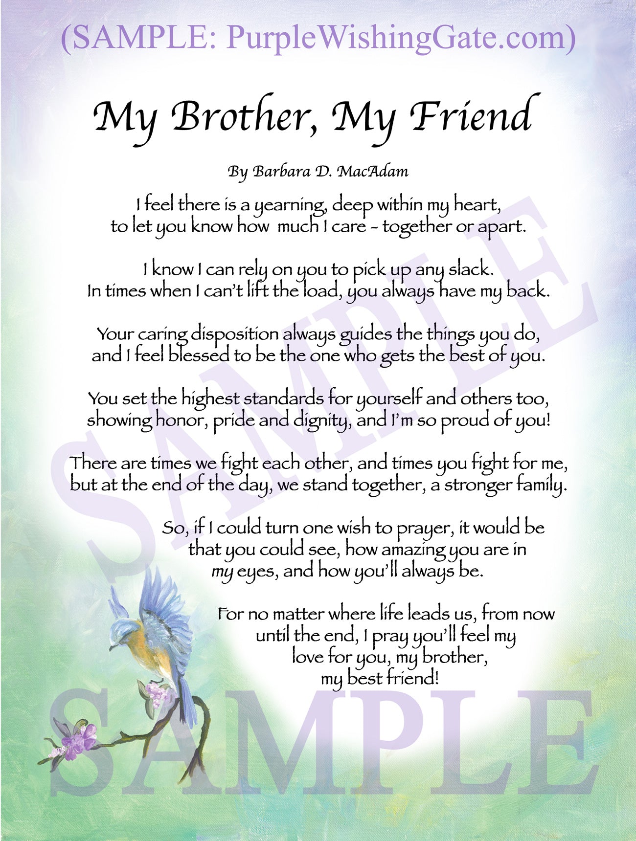 My Brother, My Friend - Gifts for Brother - PurpleWishingGate.com