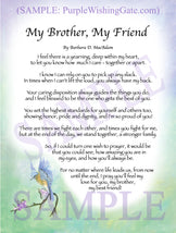 My Brother, My Friend - Gifts for Brother - PurpleWishingGate.com
