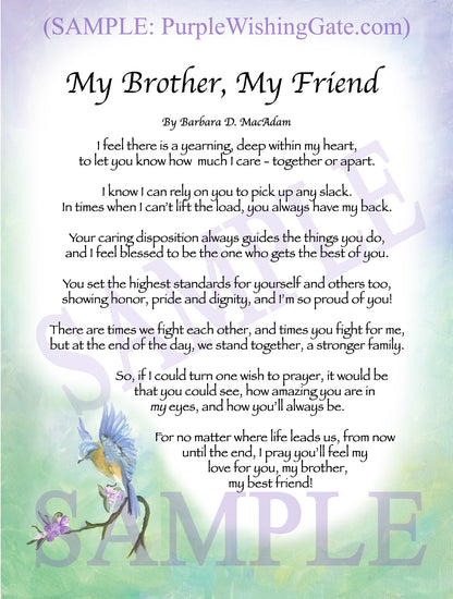 My Brother, My Friend - Gifts for Brother - PurpleWishingGate.com