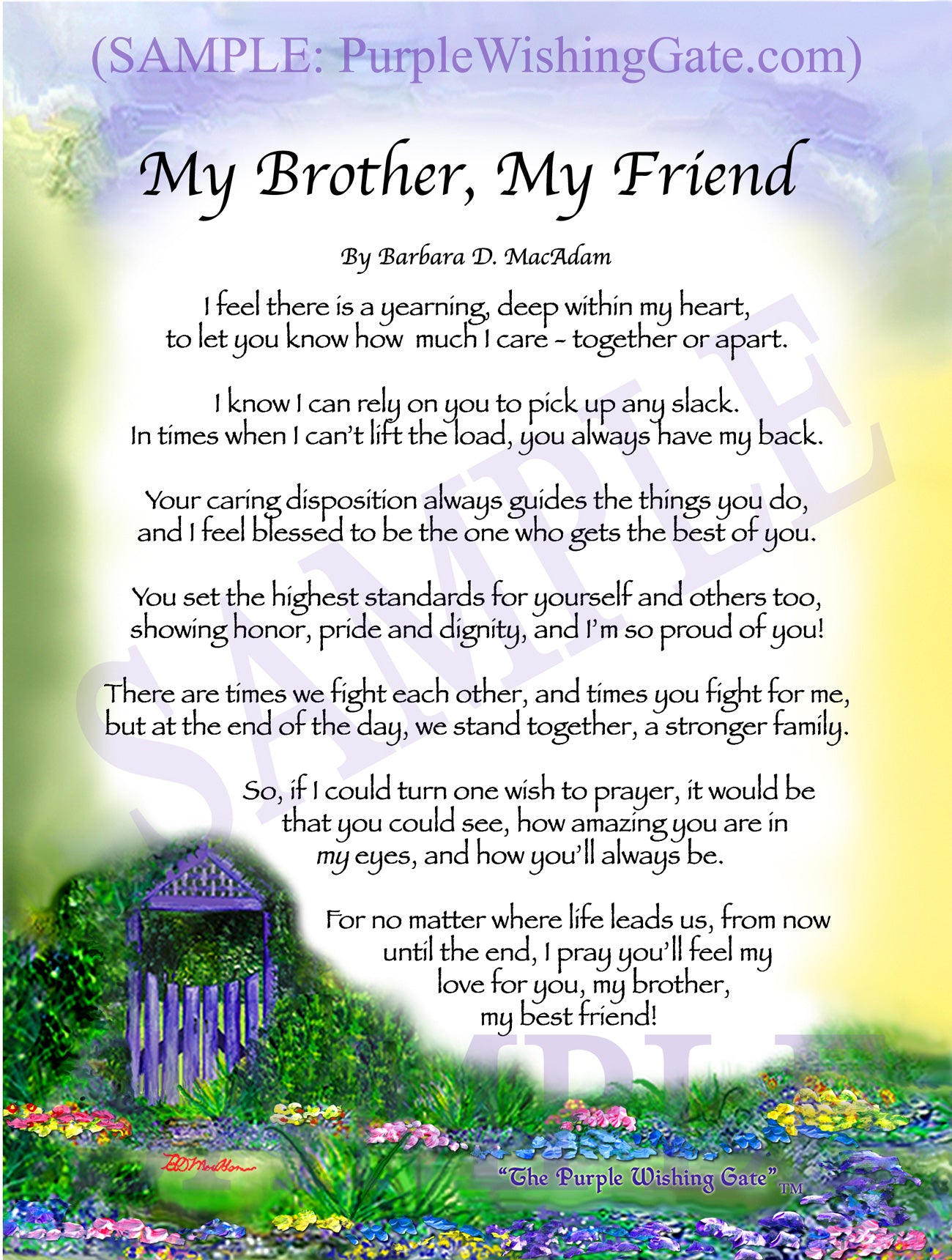 My Brother, My Friend - Gifts for Brother - PurpleWishingGate.com