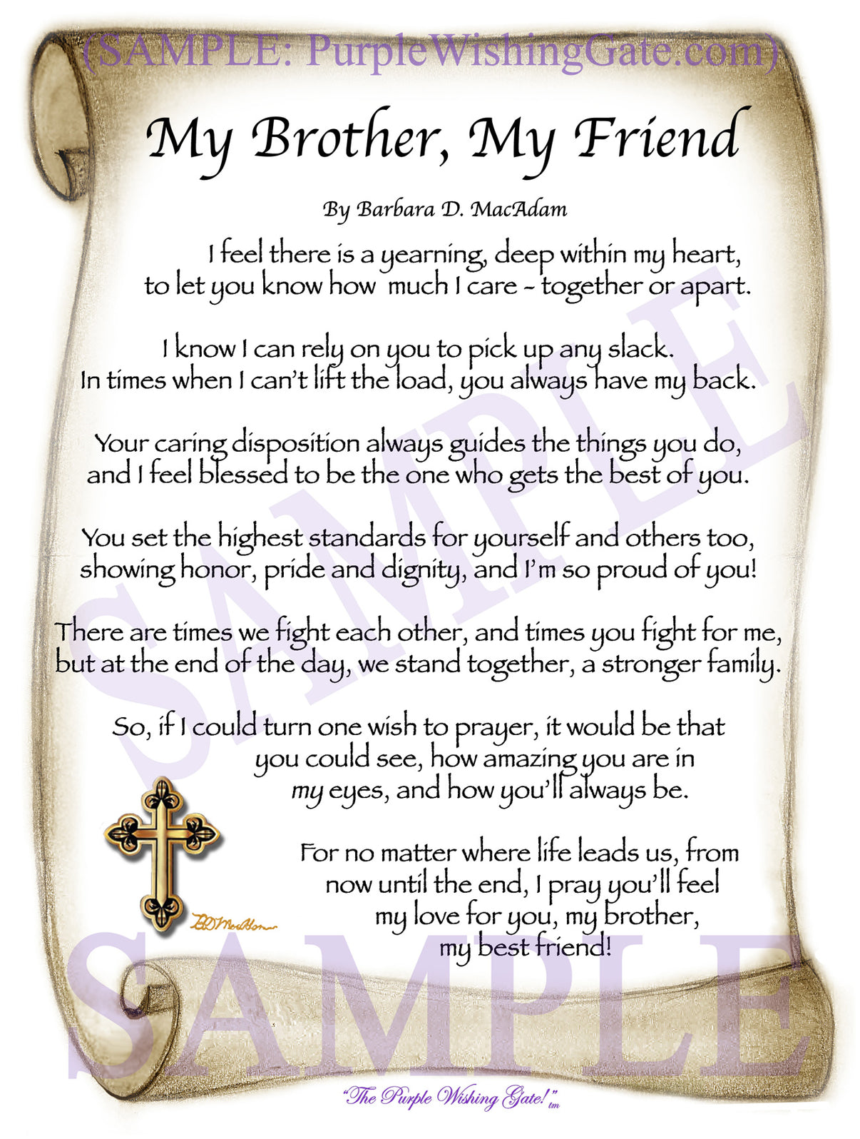 My Brother, My Friend - Gifts for Brother - PurpleWishingGate.com