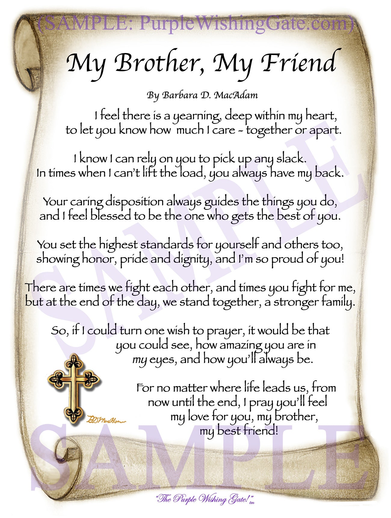 My Brother, My Friend - Gifts for Brother - PurpleWishingGate.com