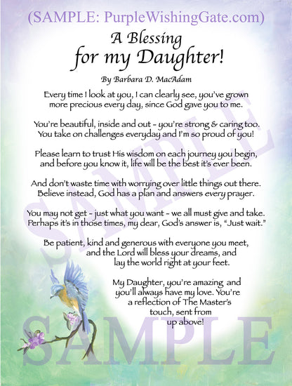 A Blessing for my Daughter! (child-adult) - Gifts for Daughter - PurpleWishingGate.com
