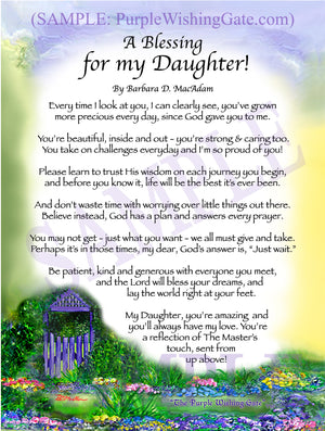 A Blessing for my Daughter! (child-adult) - Gifts for Daughter - PurpleWishingGate.com