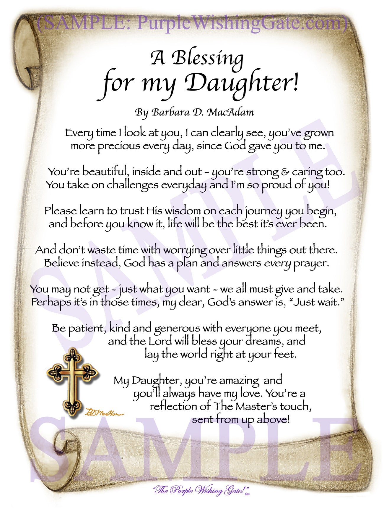 A Blessing for my Daughter! (child-adult) - Gifts for Daughter - PurpleWishingGate.com