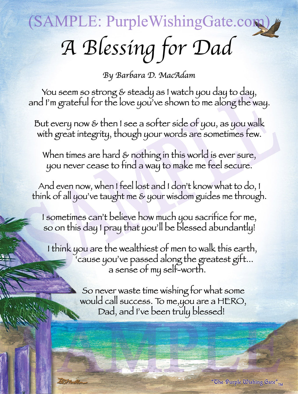 A Blessing for Dad - Gifts for Dad-Father - PurpleWishingGate.com