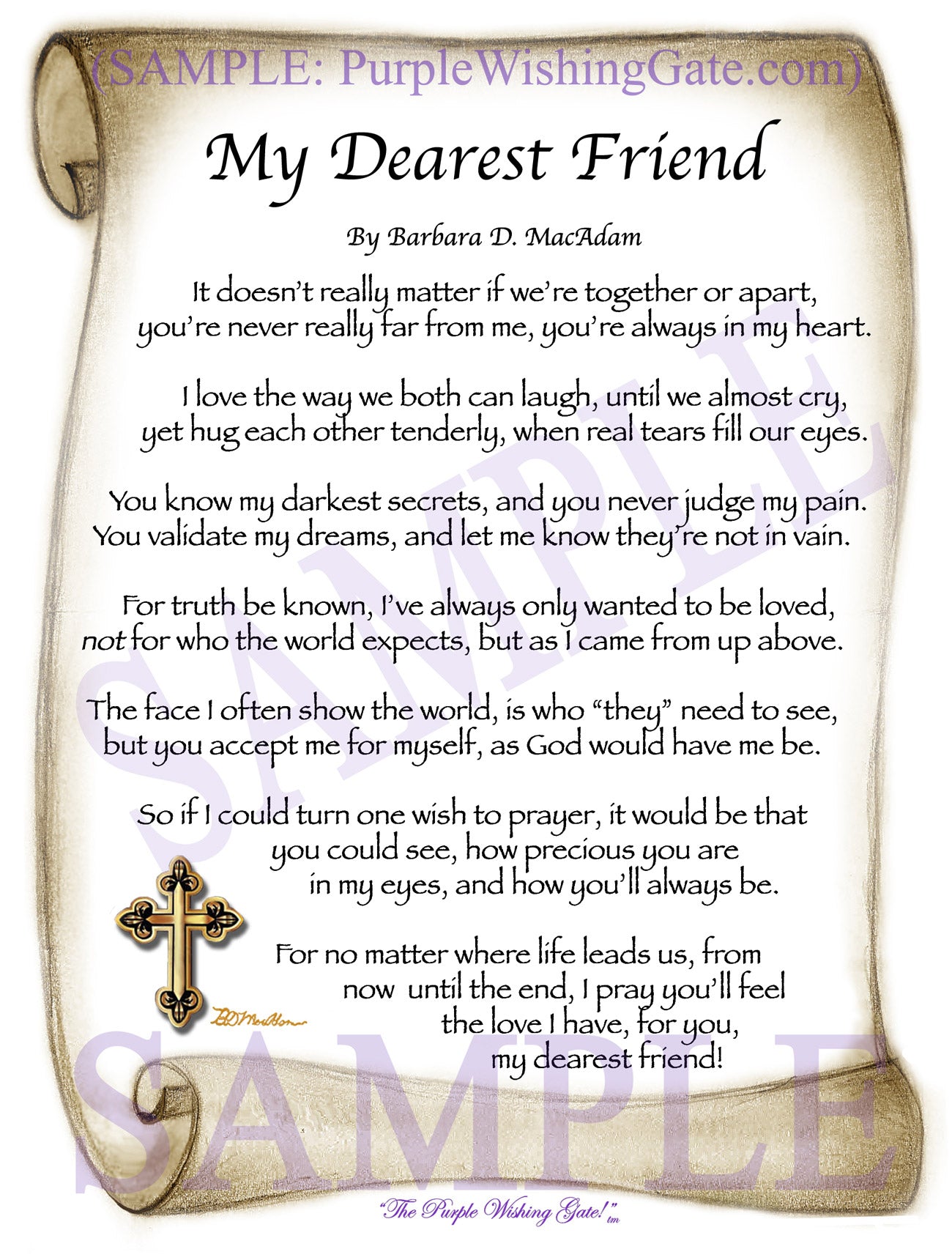 My Dearest Friend - Friendship Gift - PurpleWishingGate.com