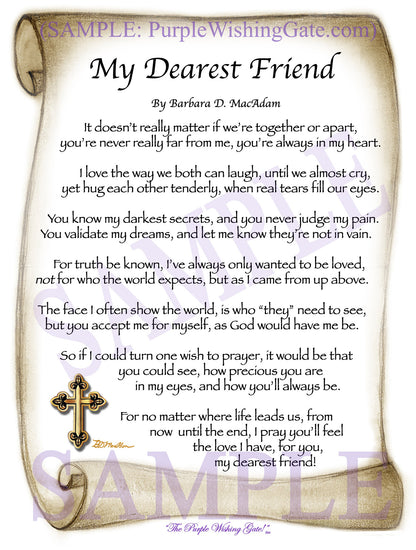 My Dearest Friend - Friendship Gift - PurpleWishingGate.com