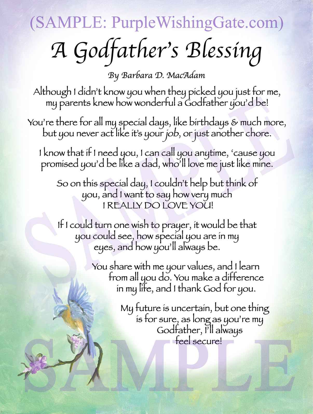 A Godfather's Blessing - Godfather's Gift - PurpleWishingGate.com