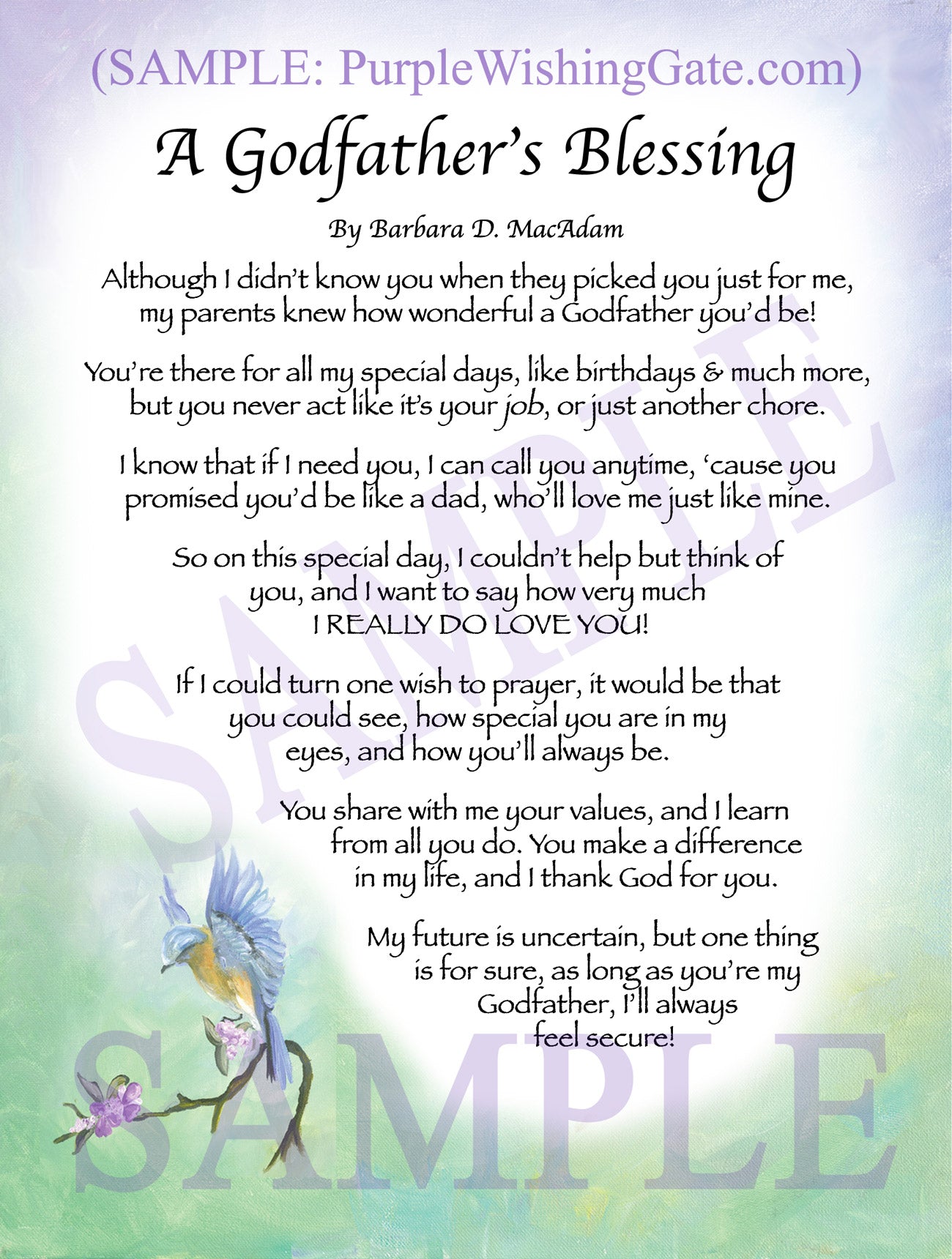 A Godfather's Blessing - Godfather's Gift - PurpleWishingGate.com