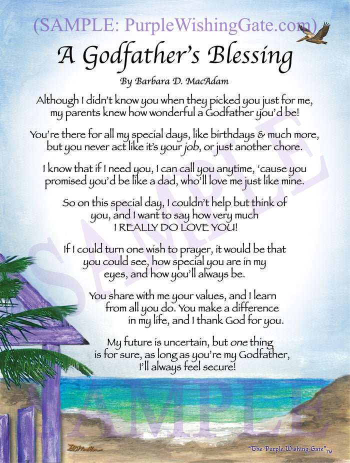 A Godfather's Blessing: Personalized, Framed Gift! | PurpleWishingGate