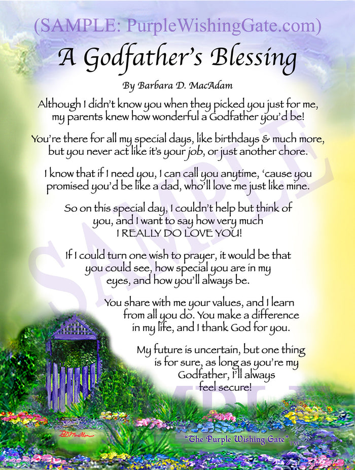 A Godfather's Blessing: Personalized, Framed Gift! | PurpleWishingGate