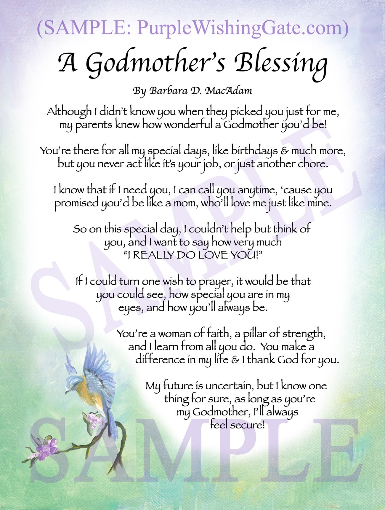 A Godmother's Blessing - Gifts for Godmother - PurpleWishingGate.com