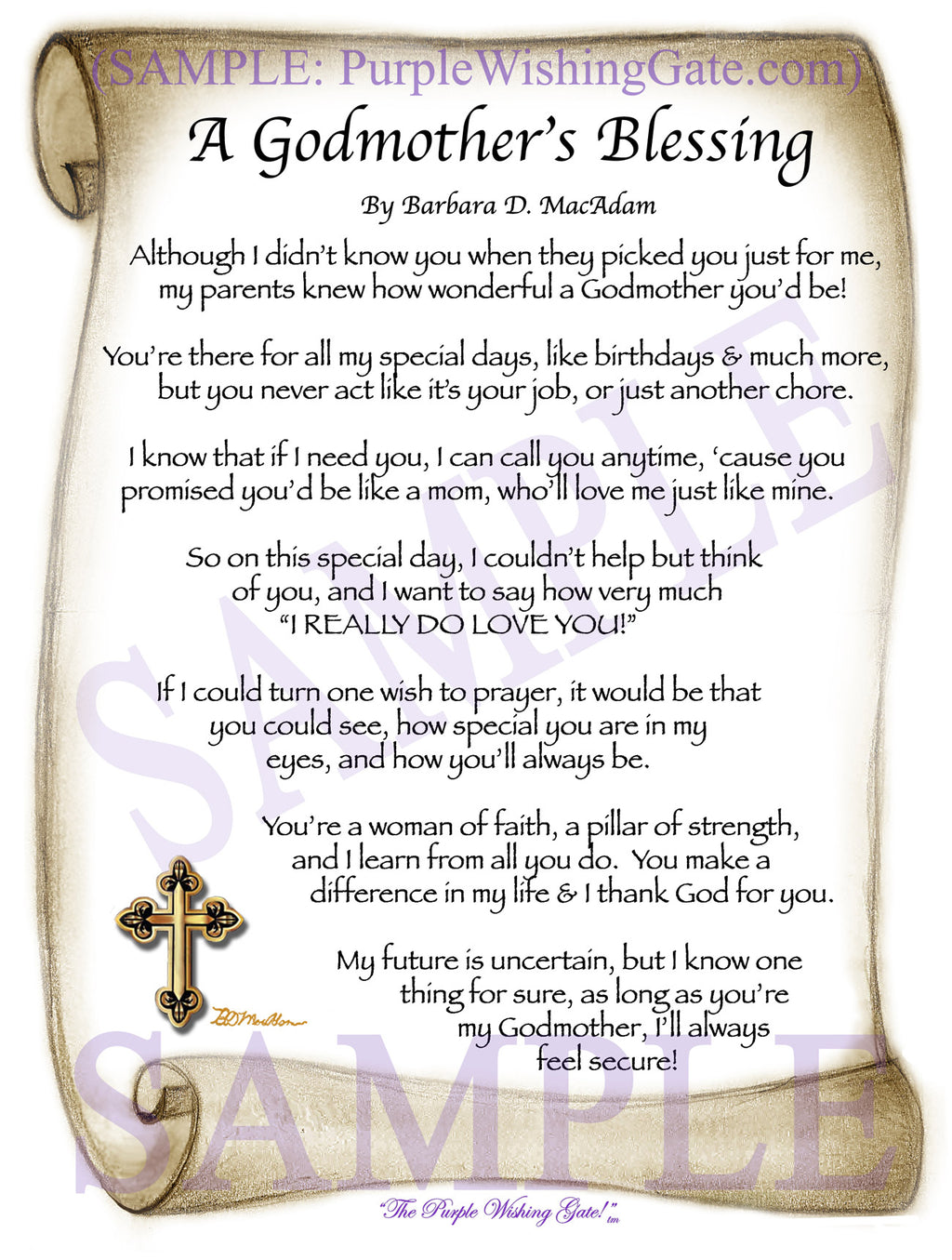 A Godmother's Blessing - Gifts for Godmother - PurpleWishingGate.com