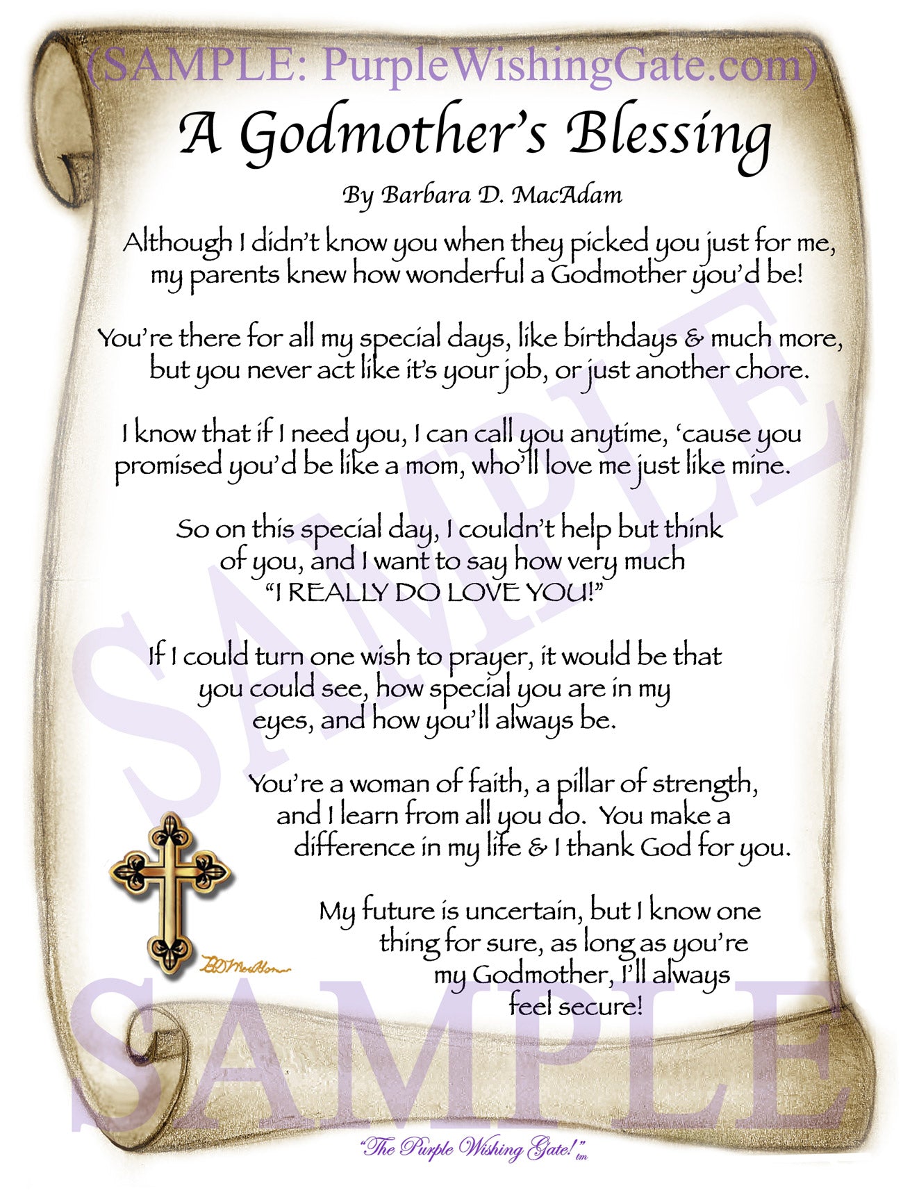 A Godmother's Blessing - Gifts for Godmother - PurpleWishingGate.com