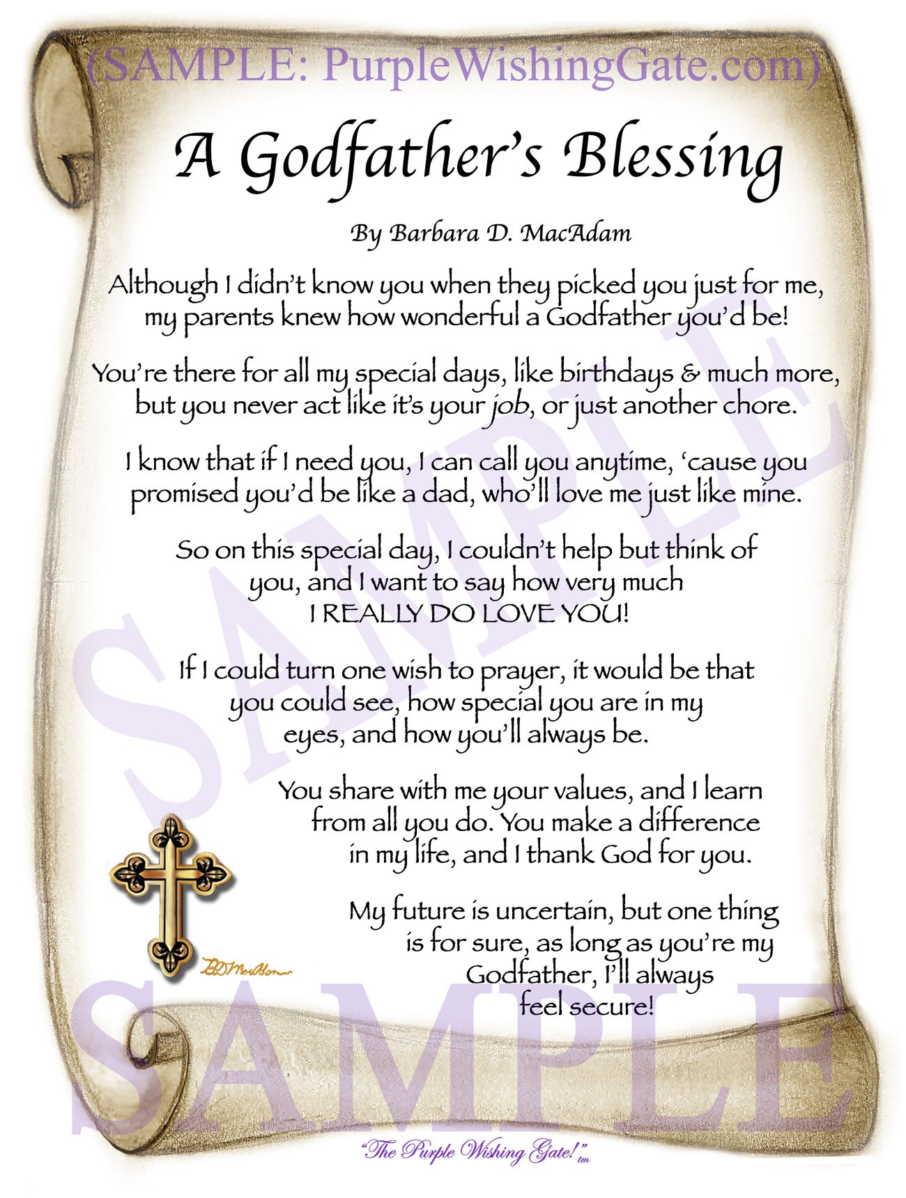 A Godfather's Blessing - Godfather's Gift - PurpleWishingGate.com