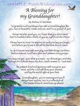 A Blessing for My Granddaughter! (child-adult) - Gifts for Granddaughter - PurpleWishingGate.com