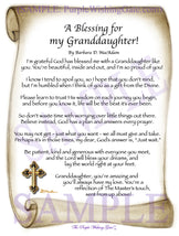 A Blessing for My Granddaughter! (child-adult) - Gifts for Granddaughter - PurpleWishingGate.com