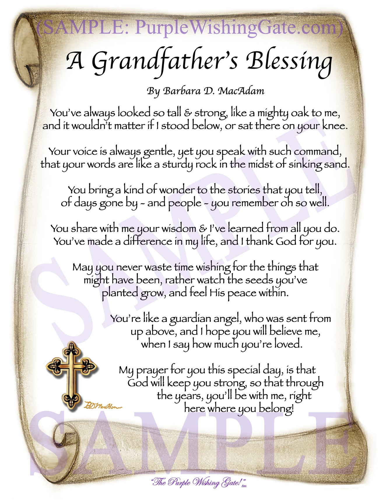 A Grandfather's Blessing - Grandfather's Gift - PurpleWishingGate.com
