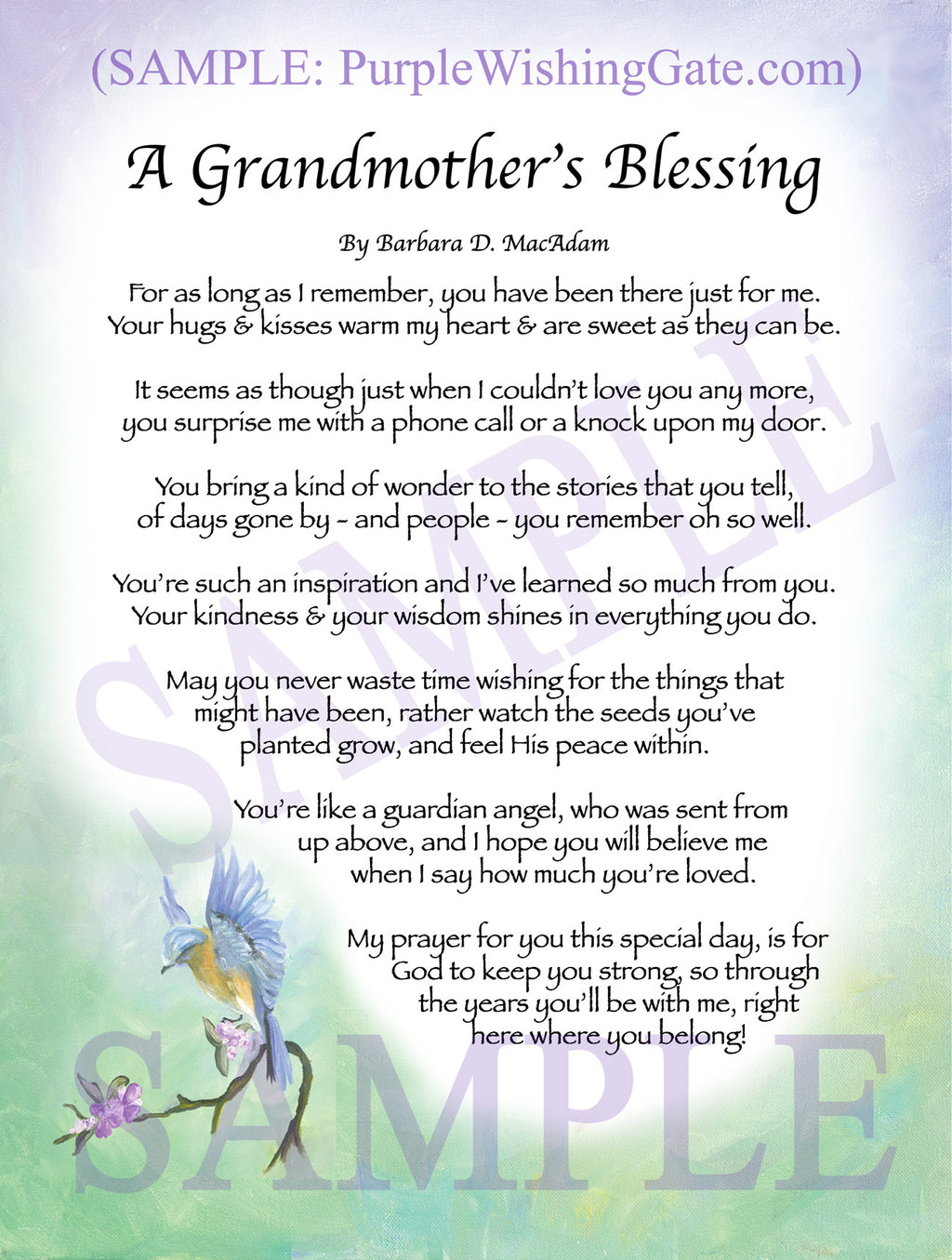A Grandmother's Blessing - Gifts for Grandmother - PurpleWishingGate.com