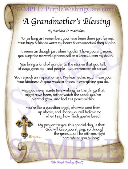 A Grandmother's Blessing - Gifts for Grandmother - PurpleWishingGate.com