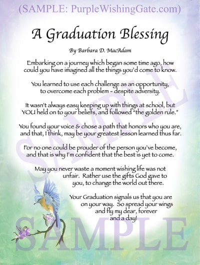 A Graduation Blessing: Personalized Gift! | PurpleWishingGate.com