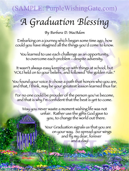 A Graduation Blessing - Graduation Gift - PurpleWishingGate.com