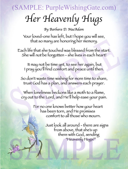 Her Heavenly Hugs - Sympathy Gift - PurpleWishingGate.com