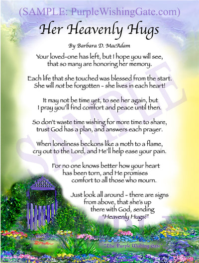 Her Heavenly Hugs - Sympathy Gift - PurpleWishingGate.com