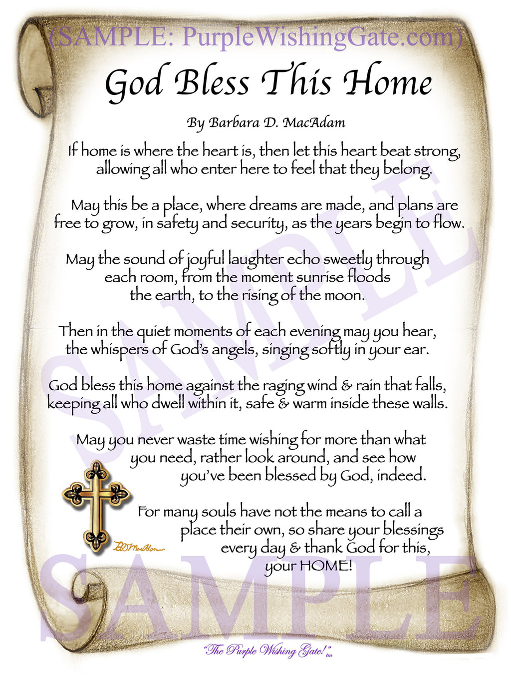 God Bless This Home: Sepia Scroll
