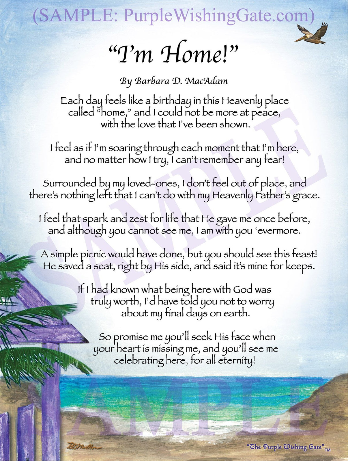 "I'm Home!" - Memorial Gift - PurpleWishingGate.com