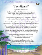 "I'm Home!" - Memorial Gift - PurpleWishingGate.com