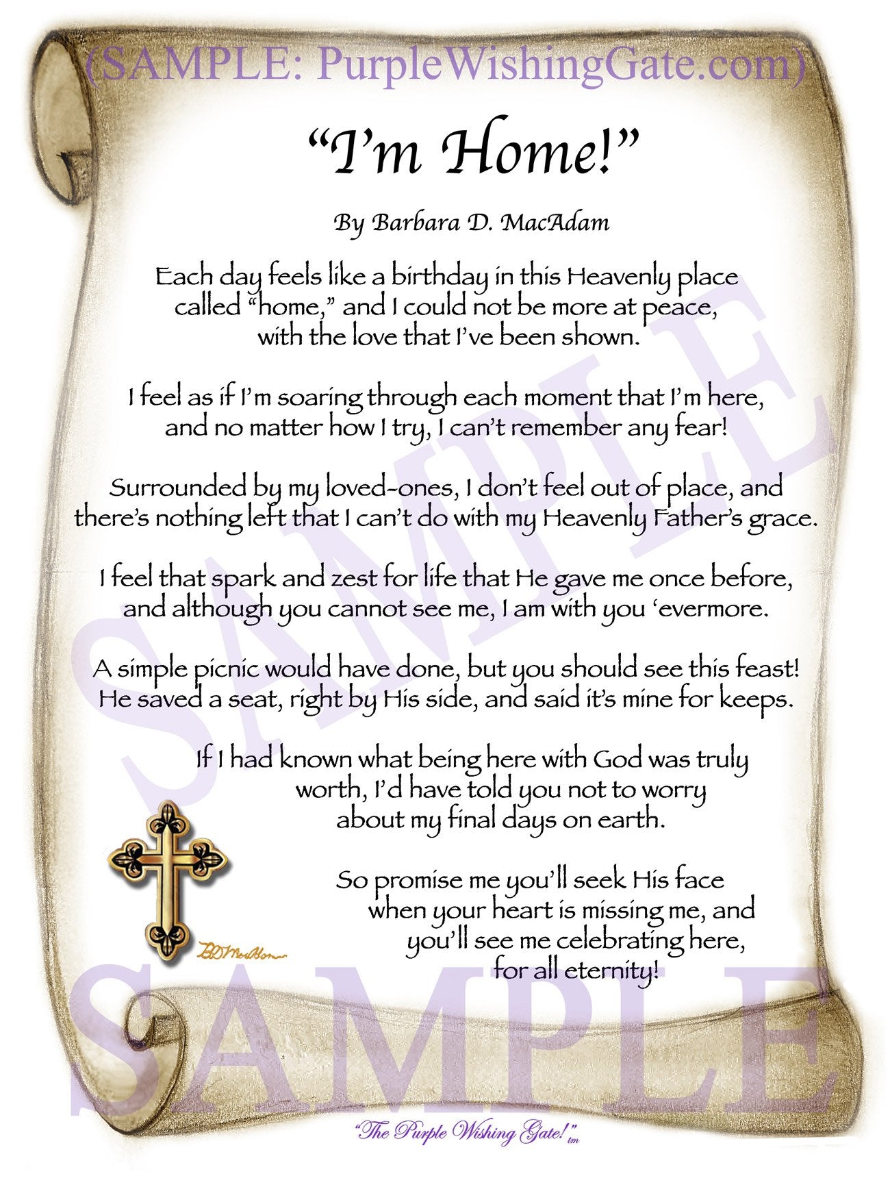 "I'm Home!" - Memorial Gift - PurpleWishingGate.com