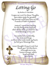 Letting Go - Encouragement Gift - PurpleWishingGate.com