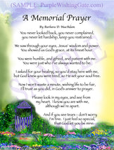 A Memorial Prayer - Memorial Gift - PurpleWishingGate.com