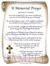 A Memorial Prayer - Memorial Gift - PurpleWishingGate.com
