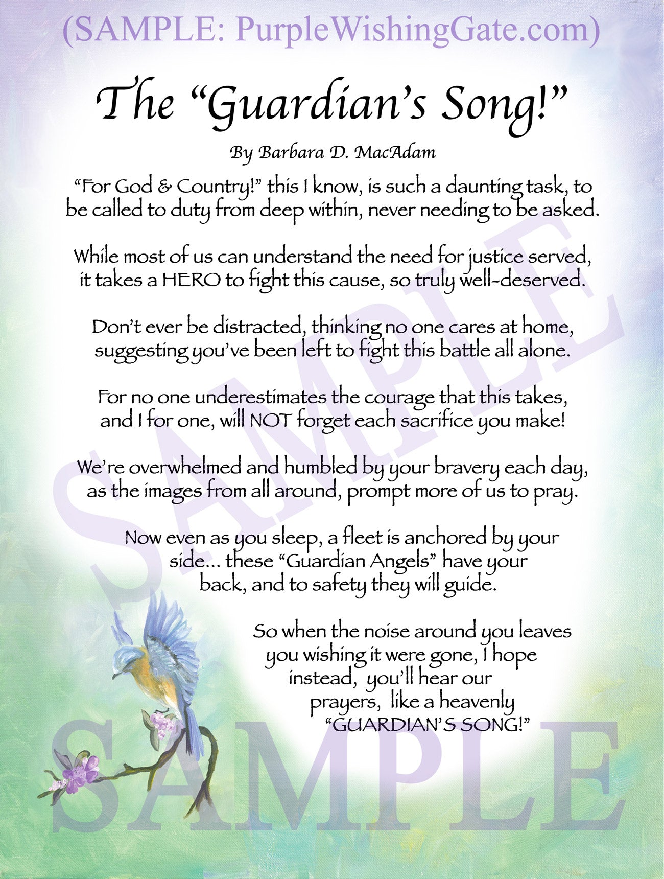 The Guardian's Song! - Military Gift - PurpleWishingGate.com