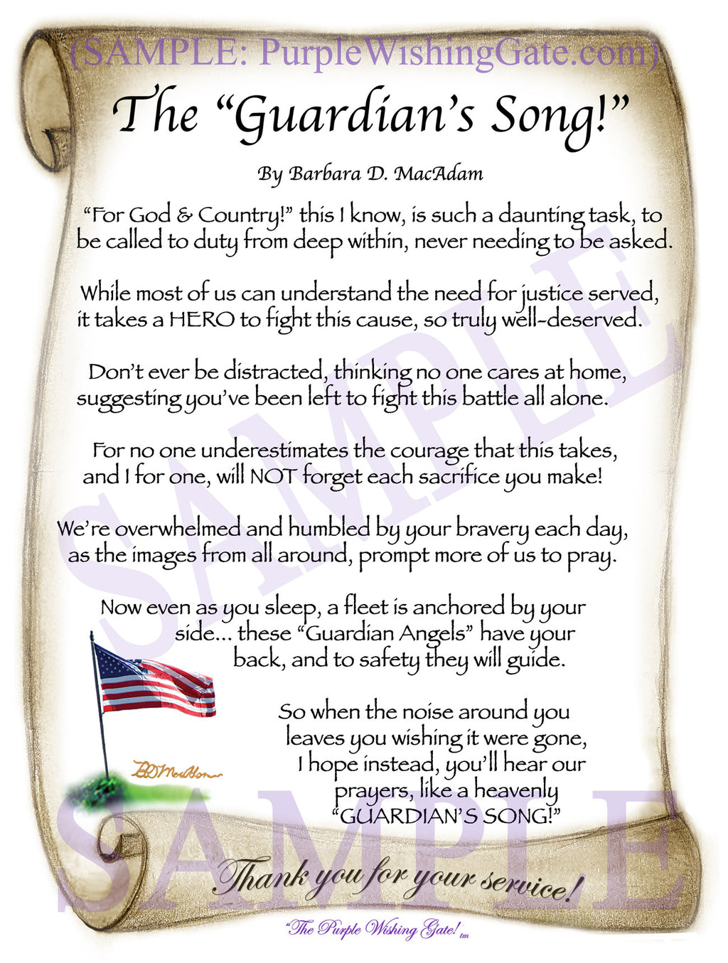 The Guardian&#39;s Song! - Military Gift - PurpleWishingGate.com