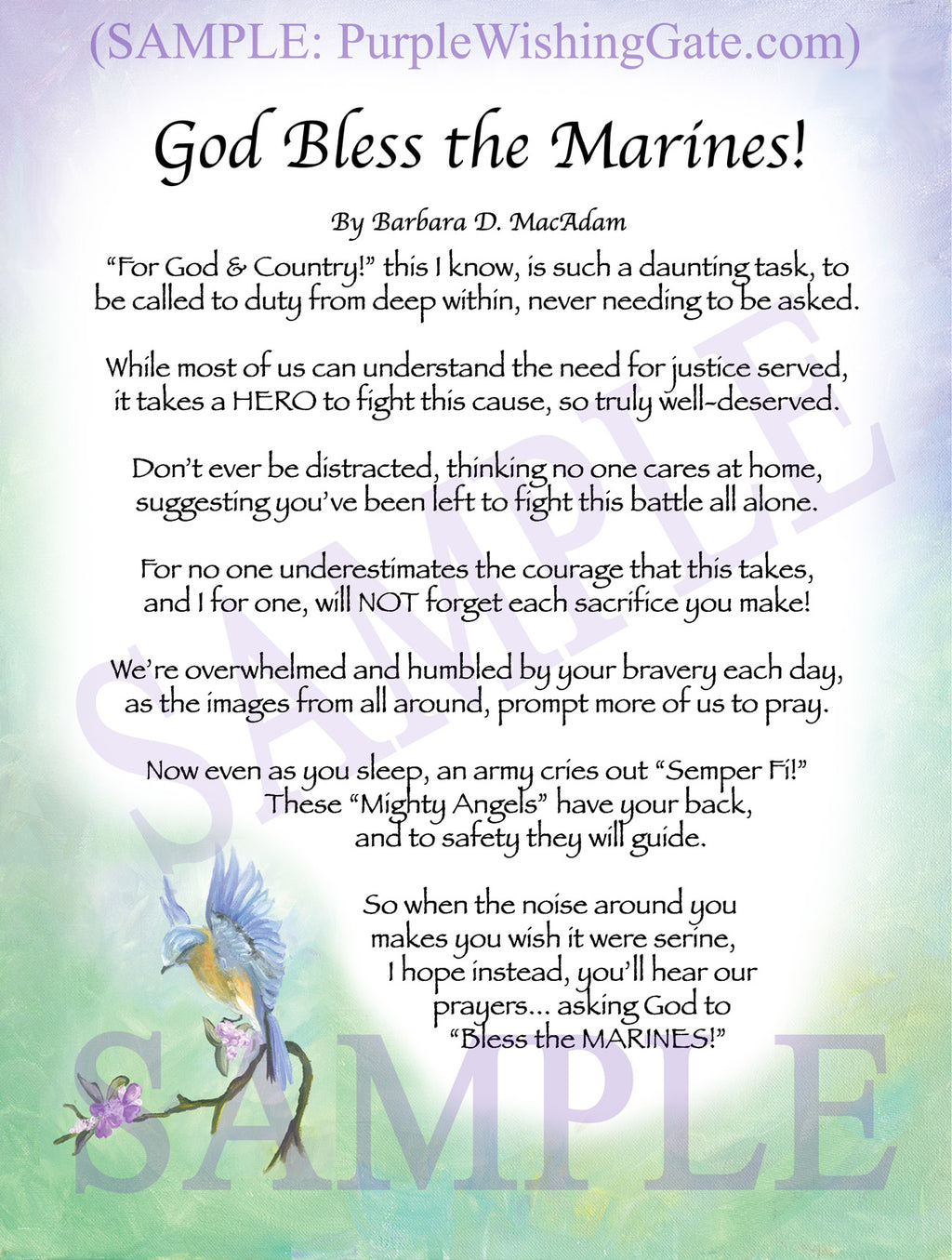 God Bless the Marines! - Military Gift - PurpleWishingGate.com